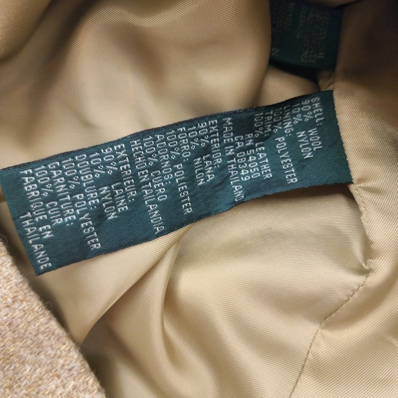 Lauren Ralph Lauren 8 | Tan Wool Tweed Crest Button Blazer Jacket Womens - Picture 5 of 6